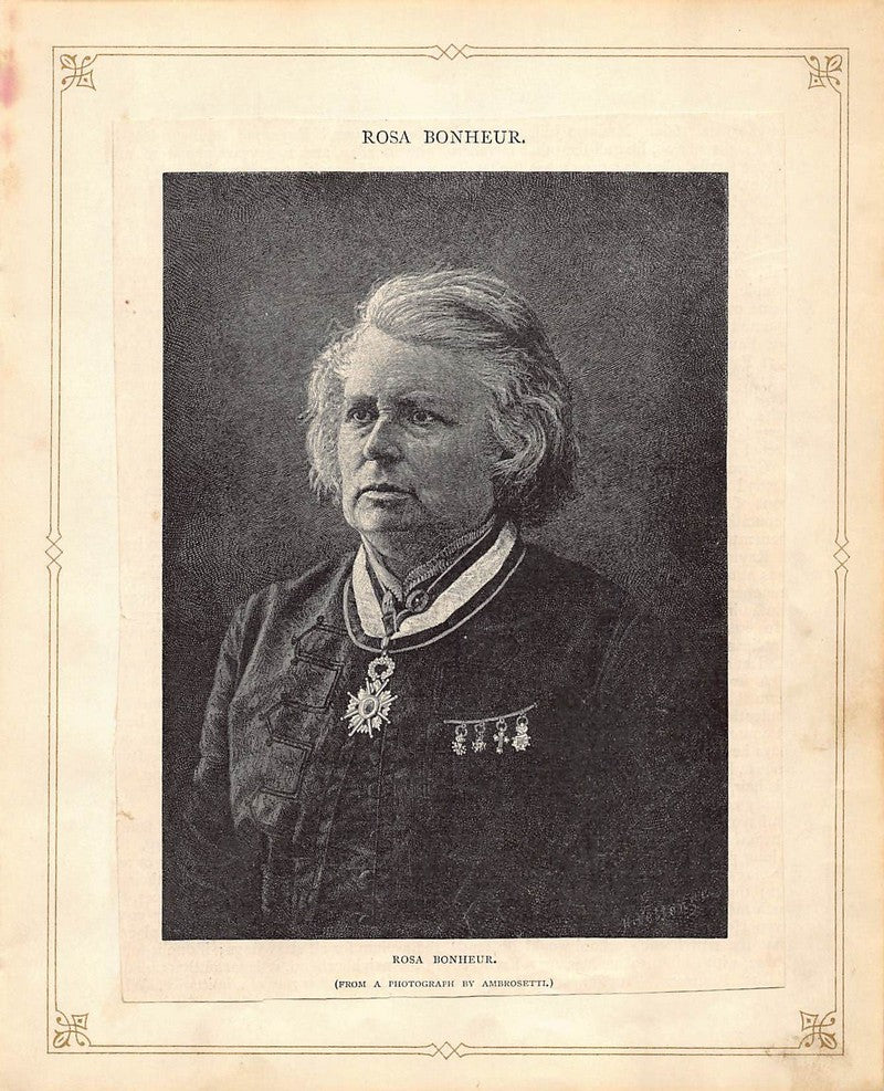 Rosa Bonheur Self Portrait Painting Antique Albumen Print Photo c.1900