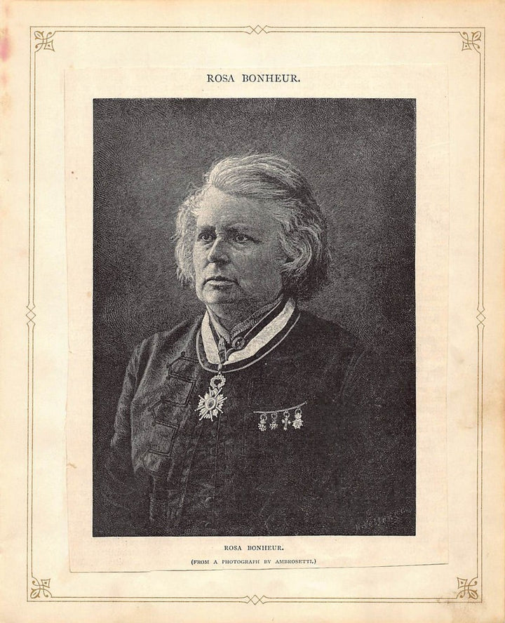 Rosa Bonheur Self Portrait Painting Antique Albumen Print Photo c.1900