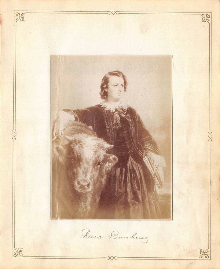 Rosa Bonheur Self Portrait Painting Antique Albumen Print Photo c.1900