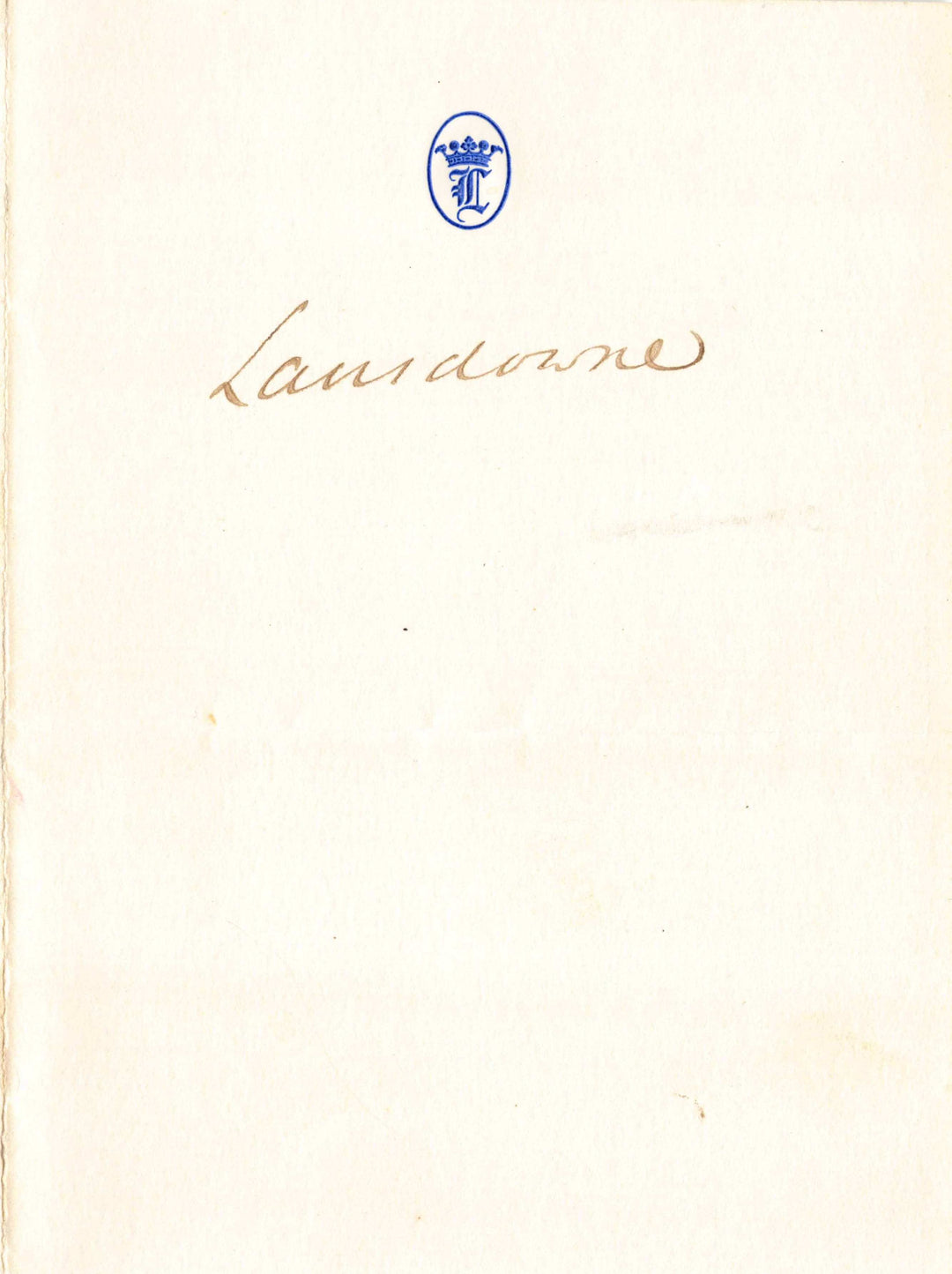 Henry Petty-Fitzmaurice 6th Marquess of Lansdowne Original Autograph Signature
