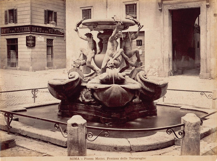 The Turtle Fountain Rome Italy Art Architecture Antique Albumin Photo