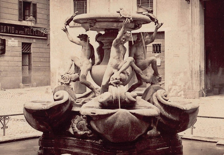 The Turtle Fountain Rome Italy Art Architecture Antique Albumin Photo