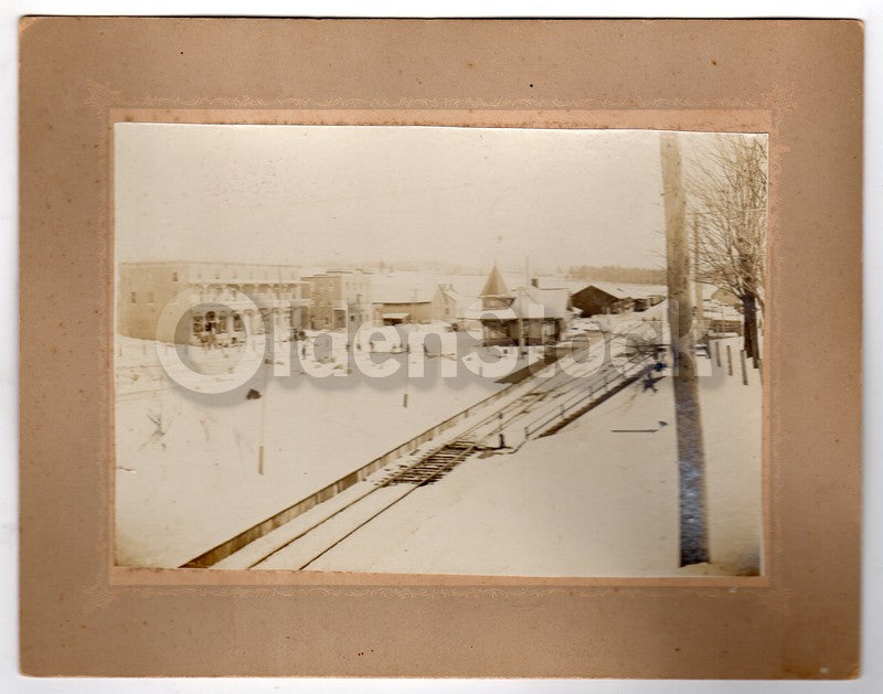 381 Washington Street Allston Boston MA Antique Train Station Photo on Board