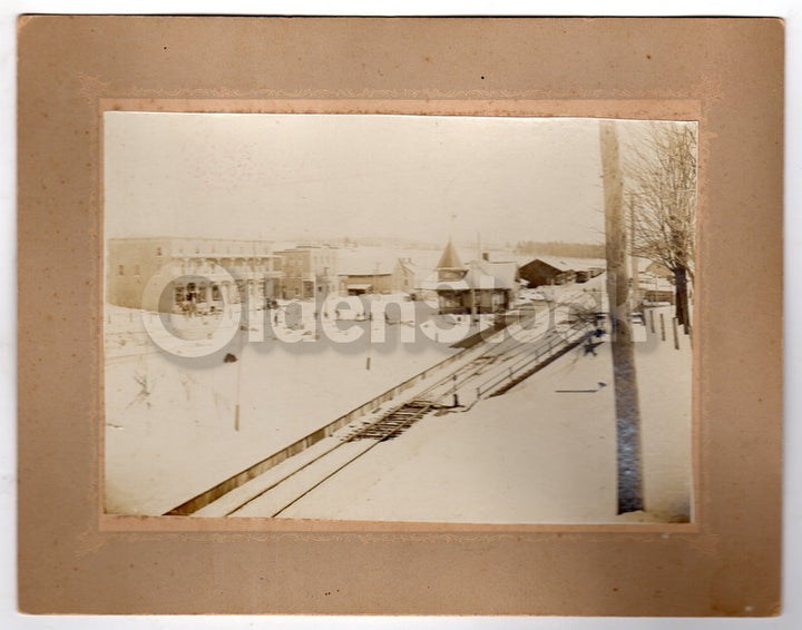 381 Washington Street Allston Boston MA Antique Train Station Photo on Board