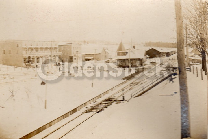 381 Washington Street Allston Boston MA Antique Train Station Photo on Board