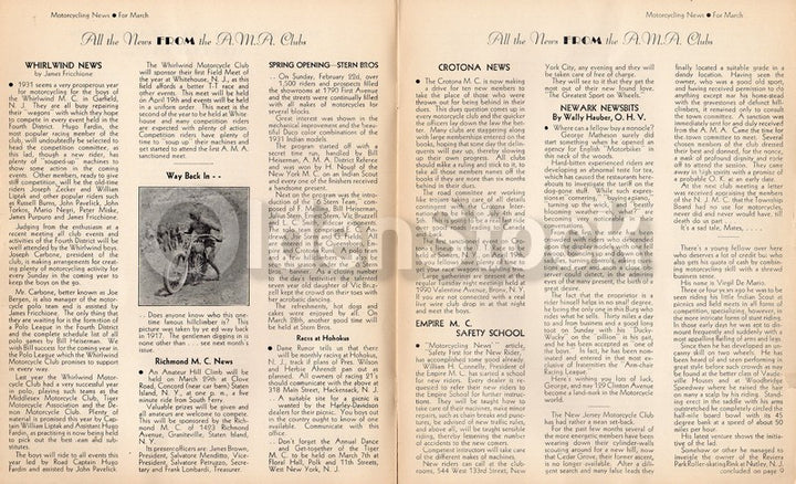 Motorcycling News Rider's Magazine Vol. 1 No. 2 Antique Motorbike News 1931