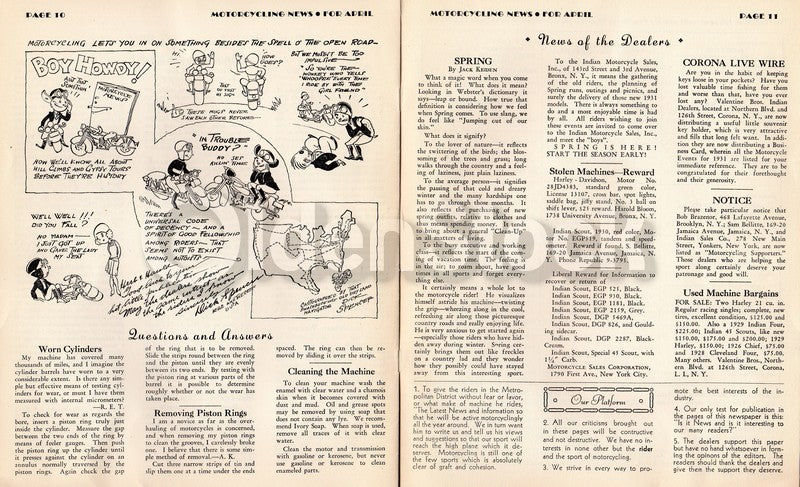 Motorcycling News Rider's Magazine Vol. 1 No. 2 Antique Motorbike News 1931