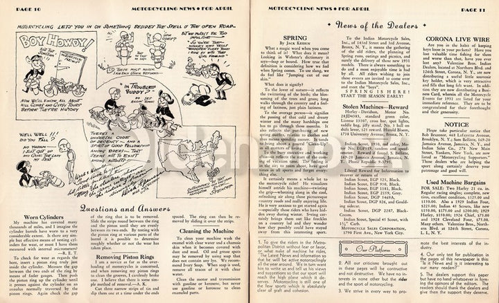 Motorcycling News Rider's Magazine Vol. 1 No. 2 Antique Motorbike News 1931