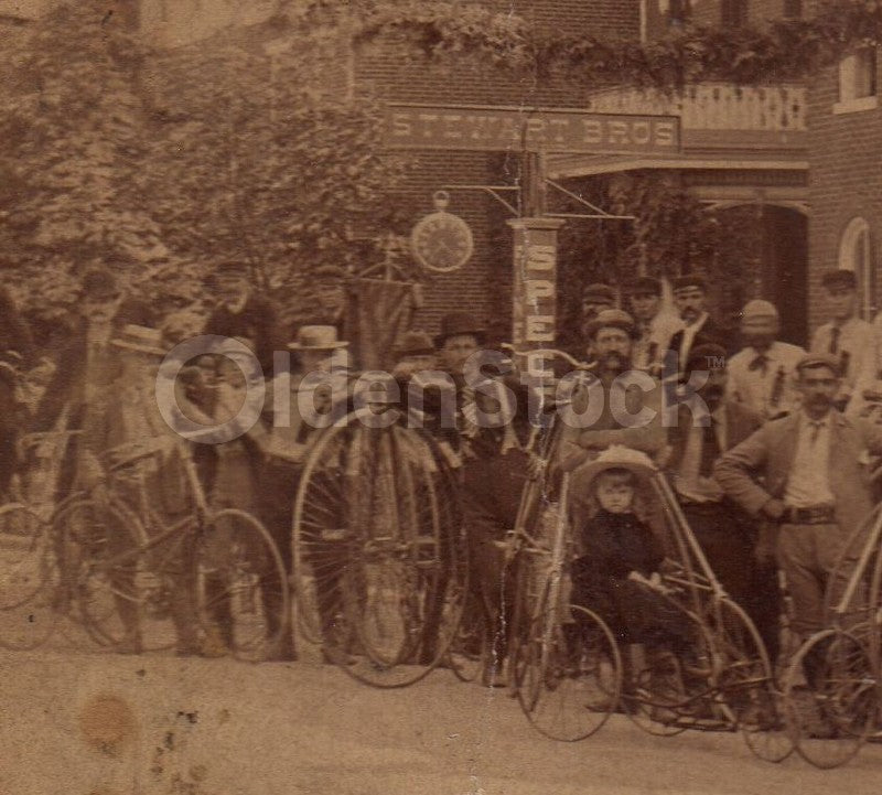 Juniata PA High Wheel Bicycle Club Race Day Antique Cabinet Photo 1890s Cycling