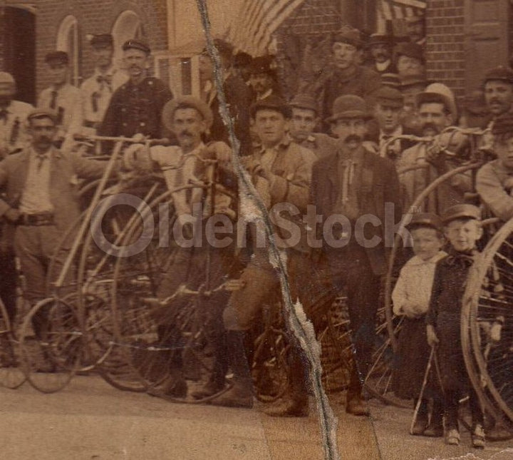 Juniata PA High Wheel Bicycle Club Race Day Antique Cabinet Photo 1890s Cycling