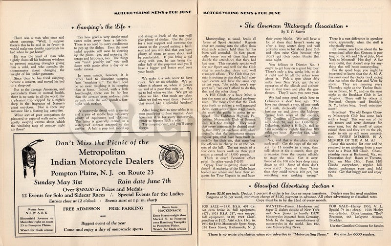 Motorcycling News Rider's Magazine Vol. 1 No. 5 Antique Motorbike News 1931
