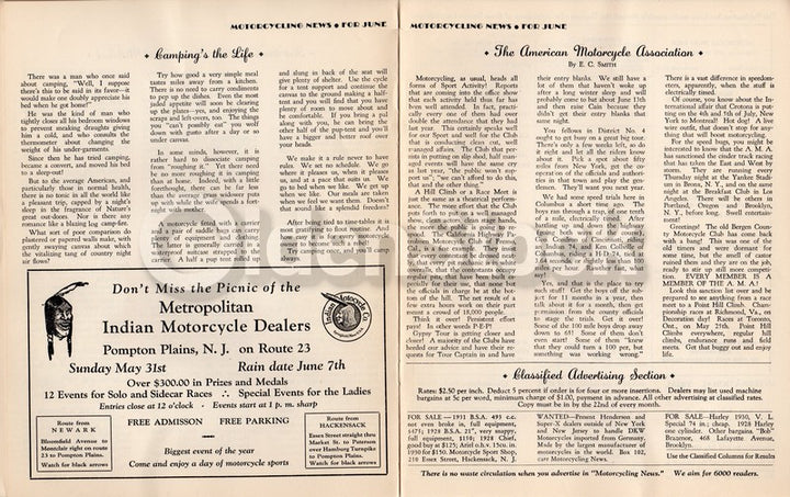 Motorcycling News Rider's Magazine Vol. 1 No. 5 Antique Motorbike News 1931