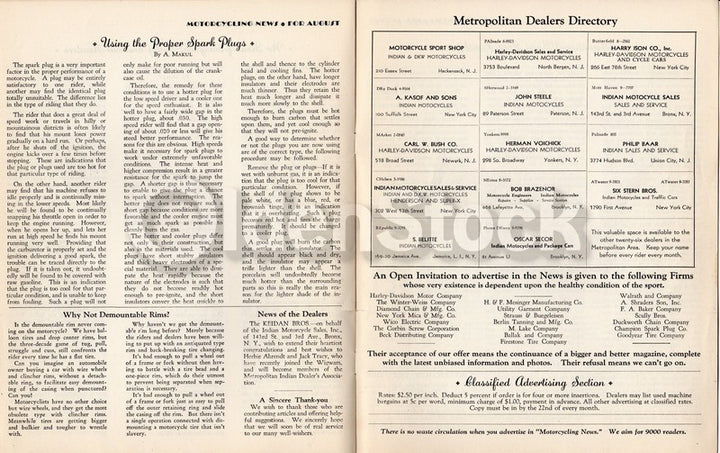 Motorcycling News Rider's Magazine Vol. 1 No. 7 Antique Motorbike News 1931