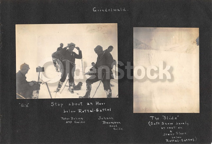 Alps Mountain Climbing Guide Pioneer Johann Baumann Antique Snapshot Photos 1908