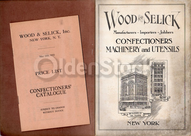 Wood and Selick New York Candy Confectioners Machinery Antique Sales Catalog 1923