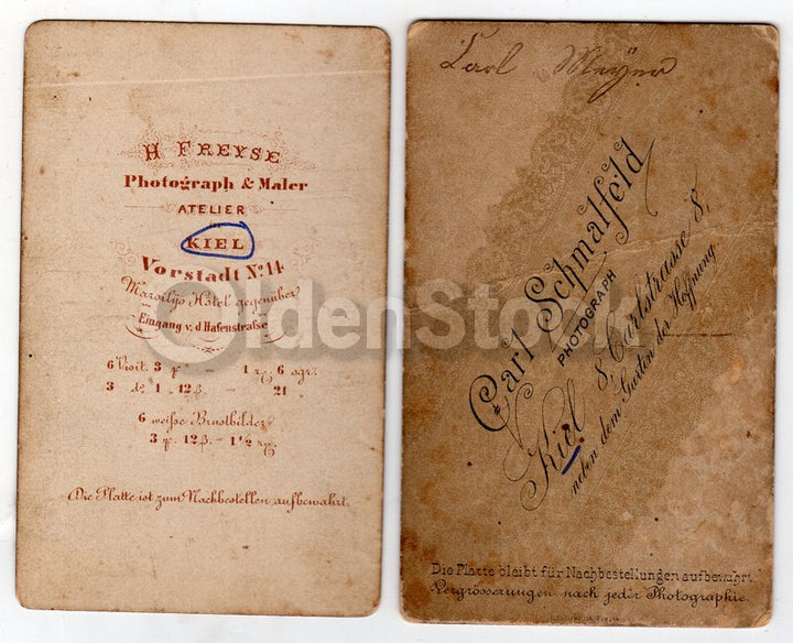 German Navy Boy Soldiers Antique CDV Photos - One ID'd