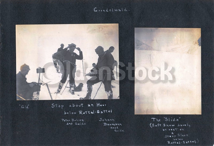 Alps Mountain Climbing Guide Pioneer Johann Baumann Antique Snapshot Photos 1908