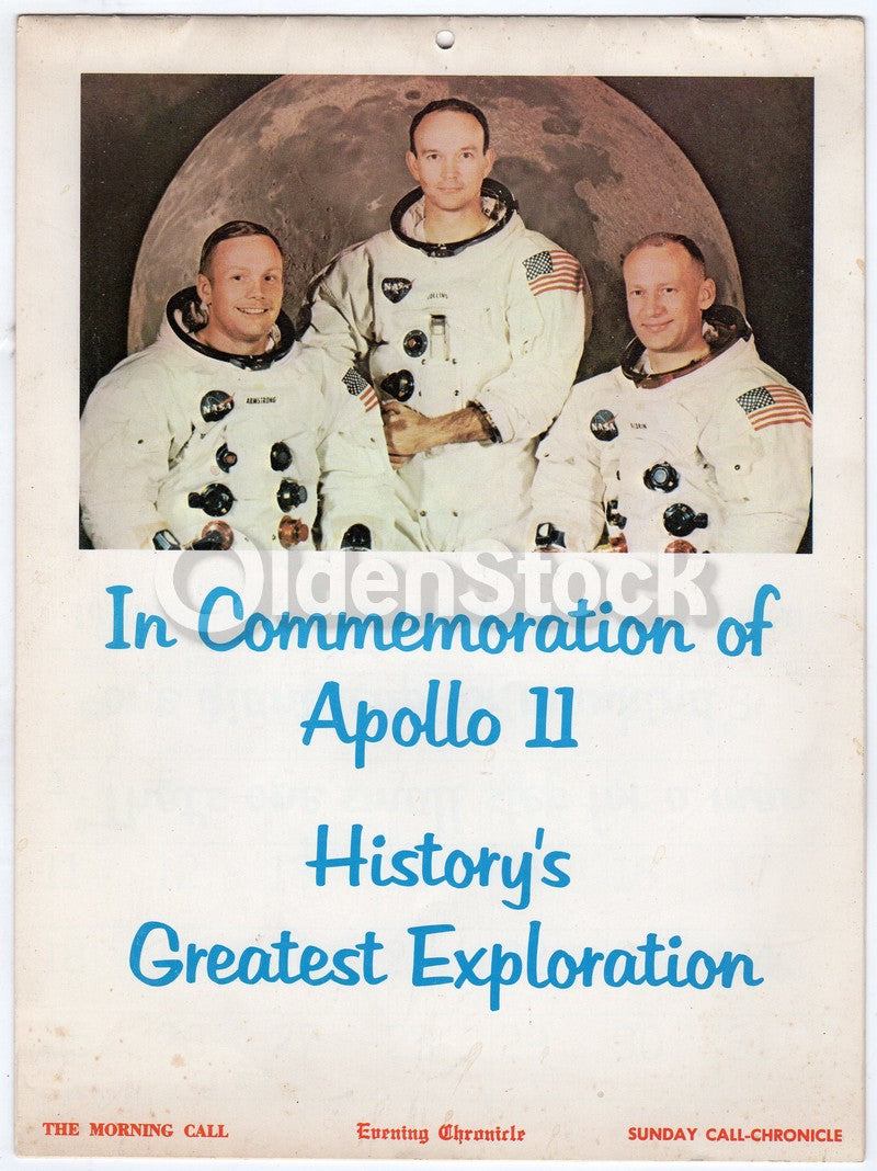 Apollo 11 NASA Space Exploration Vintage 1970 Astronauts Commemoration Calendar