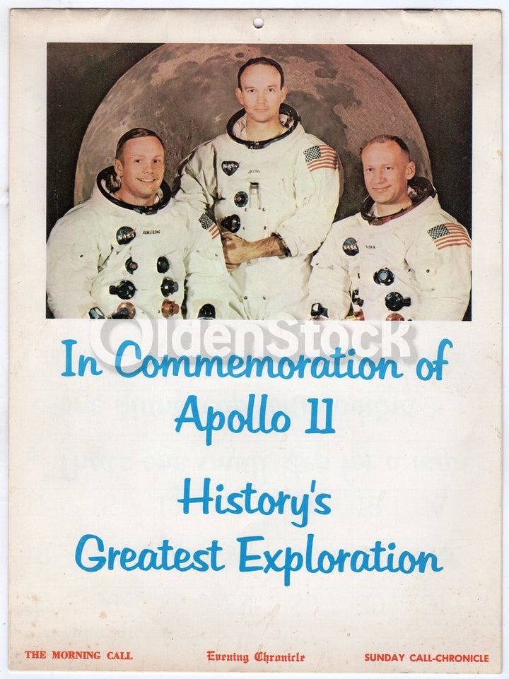 Apollo 11 NASA Space Exploration Vintage 1970 Astronauts Commemoration Calendar