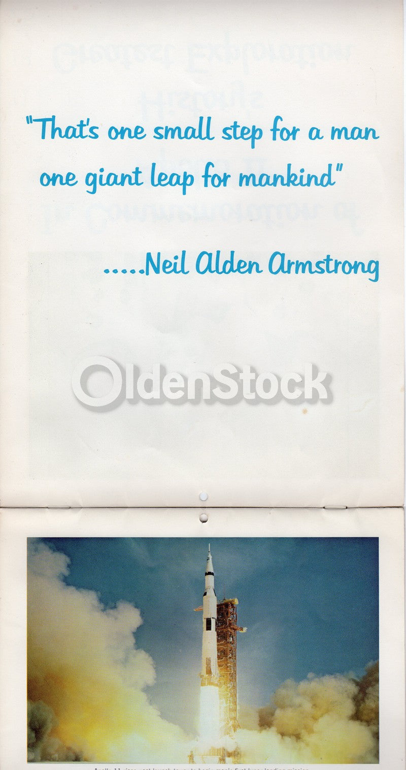 Apollo 11 NASA Space Exploration Vintage 1970 Astronauts Commemoration Calendar