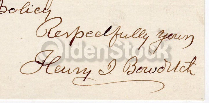 Nathaniel Bowditch Maritime Navigation Inventor Original Autograph Signature