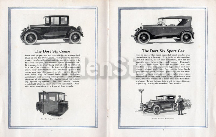 Dort Motor Car Company Flint Michigan Antique Automobile Advertising Book Poster