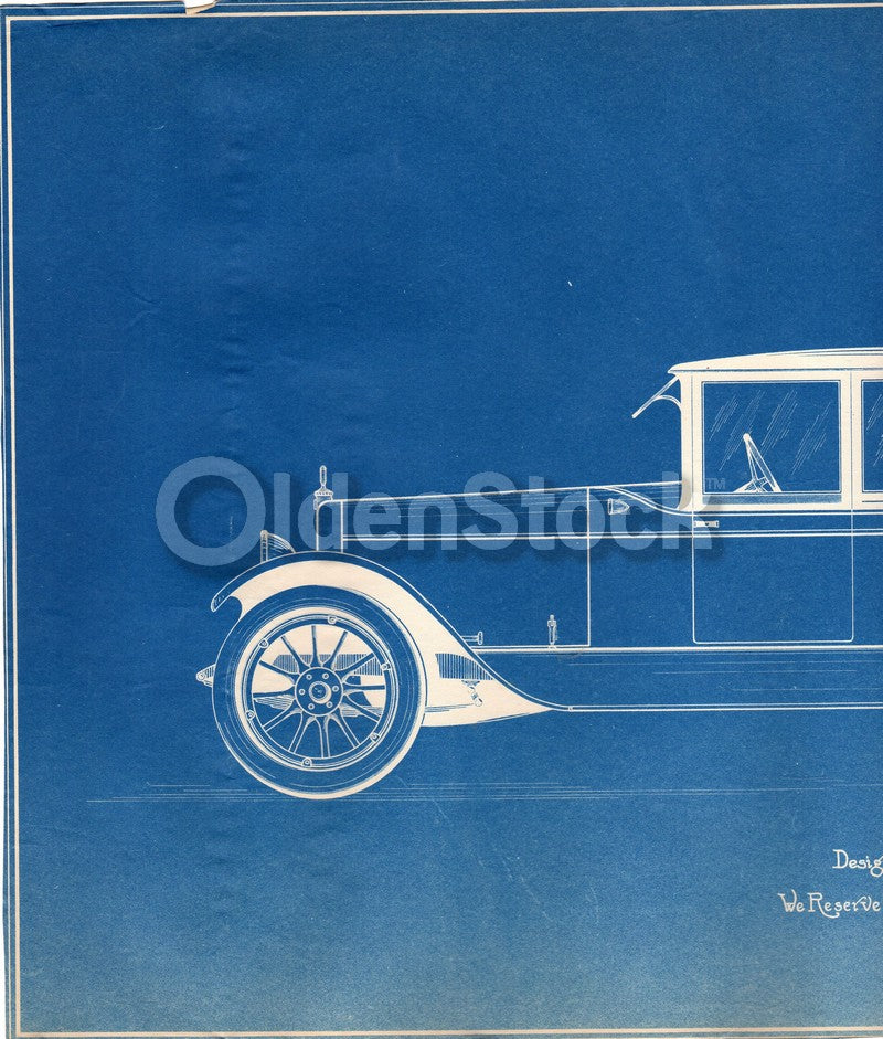 Fox Motor Car Coupe HH Babcock Antique Automobile Design Blueprint Poster 1922