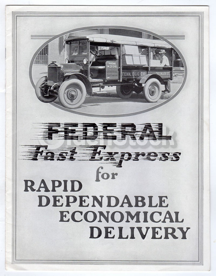 Federal Motor Trucks Detroit Automobiles Antique Graphic Advertising Sales Book