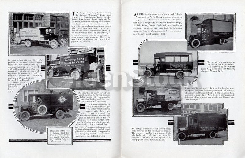 Federal Motor Trucks Detroit Automobiles Antique Graphic Advertising Sales Book