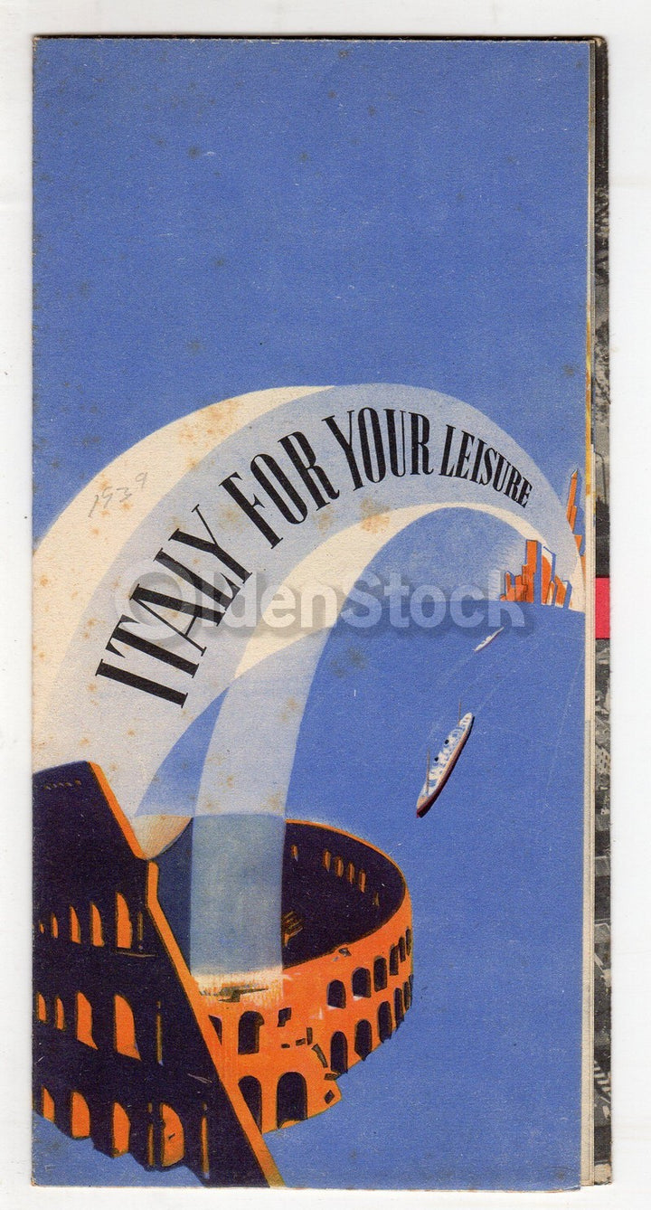 Italian Vacations Vintage 1930s Graphic Advertising Italy Travel Poster Brochure