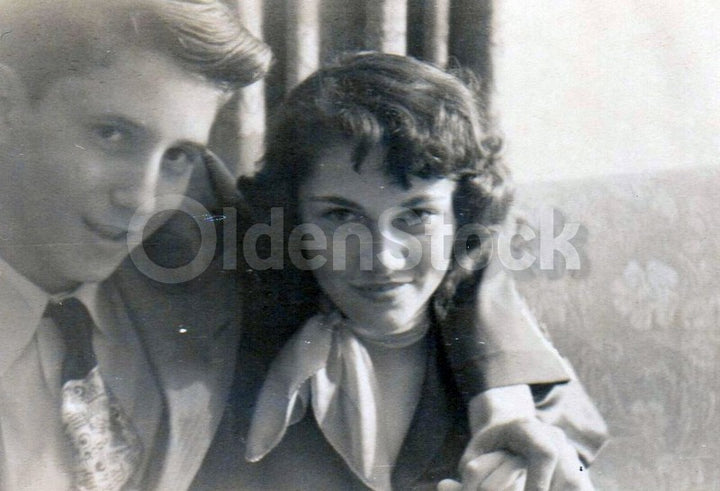 Sassy Girl with Intense Eye Gaze Excellent Vintage 1950s Snapshot Photo