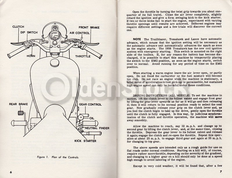 Indian Motorcycles Vintage Bike Riders' Instruction Manual 1950s