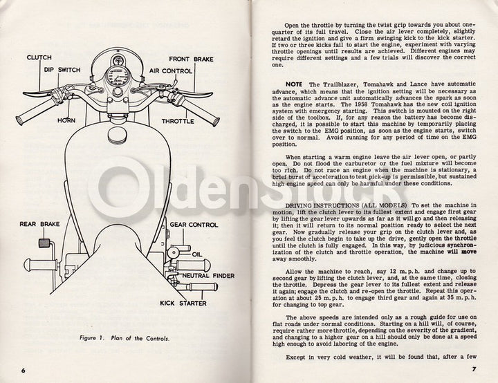 Indian Motorcycles Vintage Bike Riders' Instruction Manual 1950s