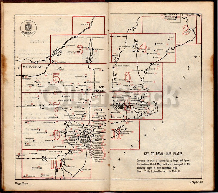Rand McNally Cadillac Tours Antique Travel Road Maps Owner's Road Guide