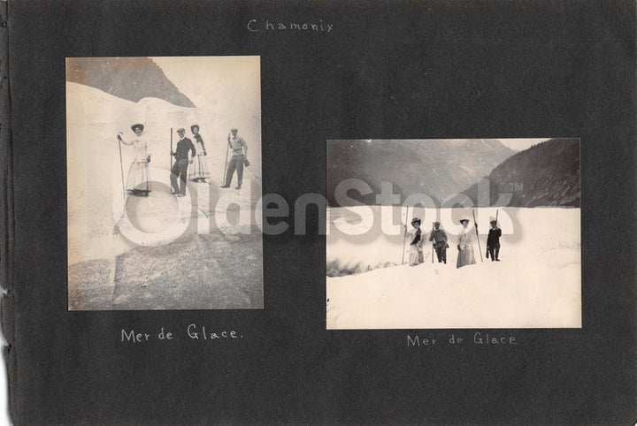 Intrepid Explorers in the French Alps Charming Vacation Antique Snapshot Photos