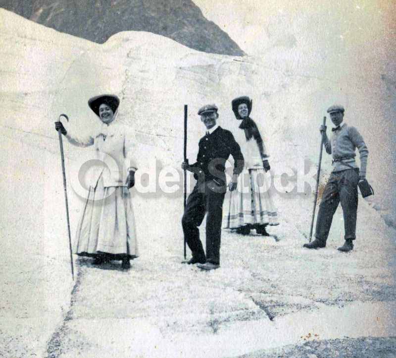 Intrepid Explorers in the French Alps Charming Vacation Antique Snapshot Photos