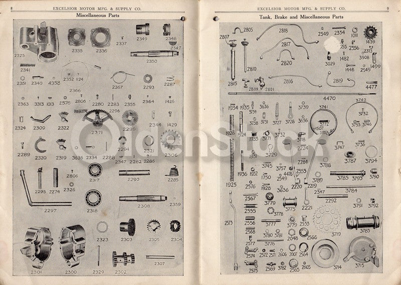 Excelsior Motorcycles Chicago Illinois Antique Bike Parts List Catalog 1924