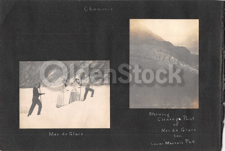 Intrepid Explorers in the French Alps Charming Vacation Antique Snapshot Photos