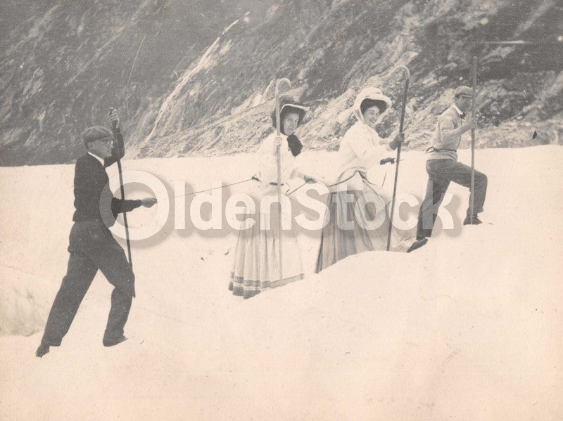 Intrepid Explorers in the French Alps Charming Vacation Antique Snapshot Photos