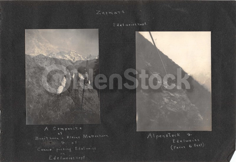 Intrepid Explorers in the French Alps Charming Vacation Antique Snapshot Photos