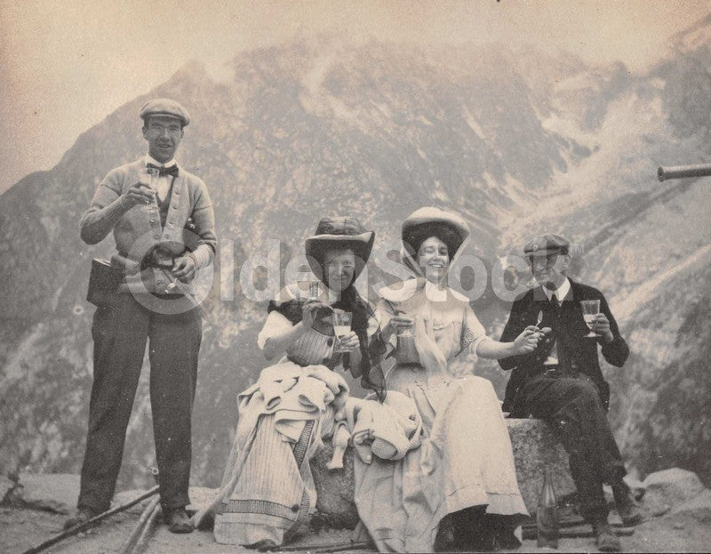 Intrepid Explorers in the French Alps Charming Vacation Antique Snapshot Photos