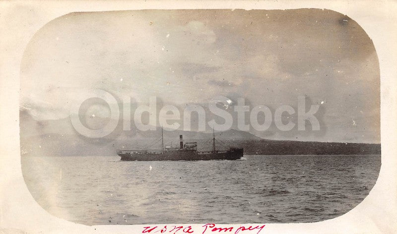 USS Pompey United States Navy Ship Asiatic Fleet Antique Snapshot Photo