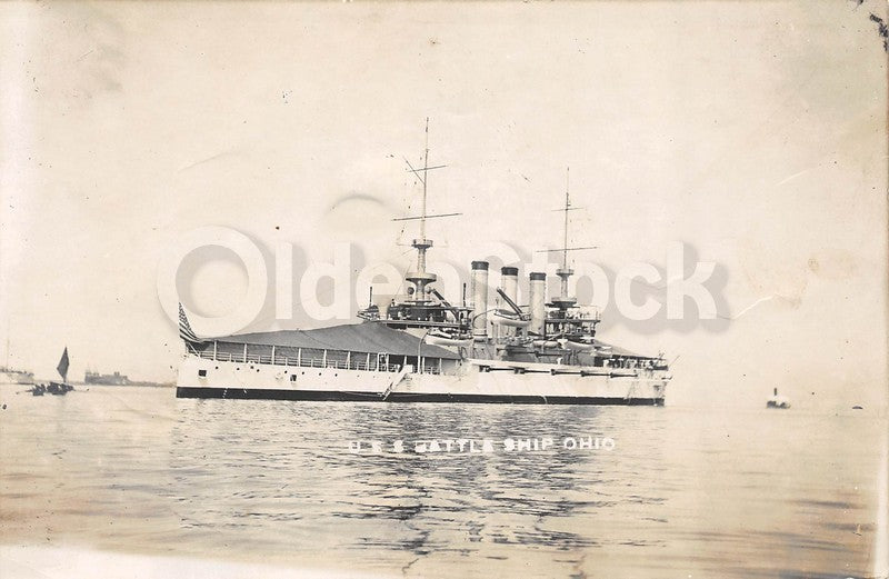 USS Ohio Great White Fleet Navy Battleship Philippine Commission Antique Photo
