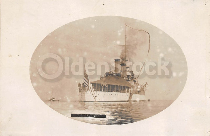 USS Oregon Spanish American War Navy Battleship in Philippines Antique Photo