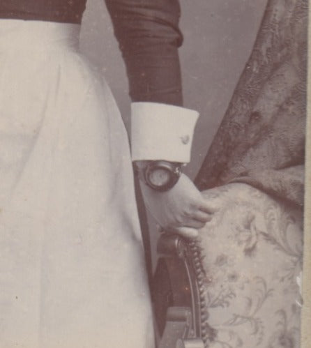 Victorian Maid Servant with Pocket Wrist Watch Antique CVD Photo - Bristol, UK