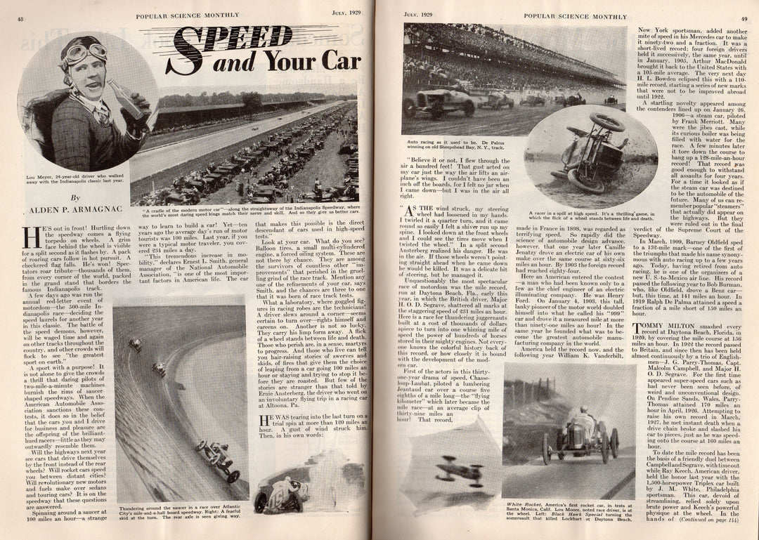 Charles Lindbergh American Aviation Graphic Illustrated Popular Science Magazine 1929