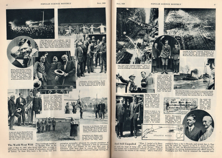 Charles Lindbergh American Aviation Graphic Illustrated Popular Science Magazine 1929
