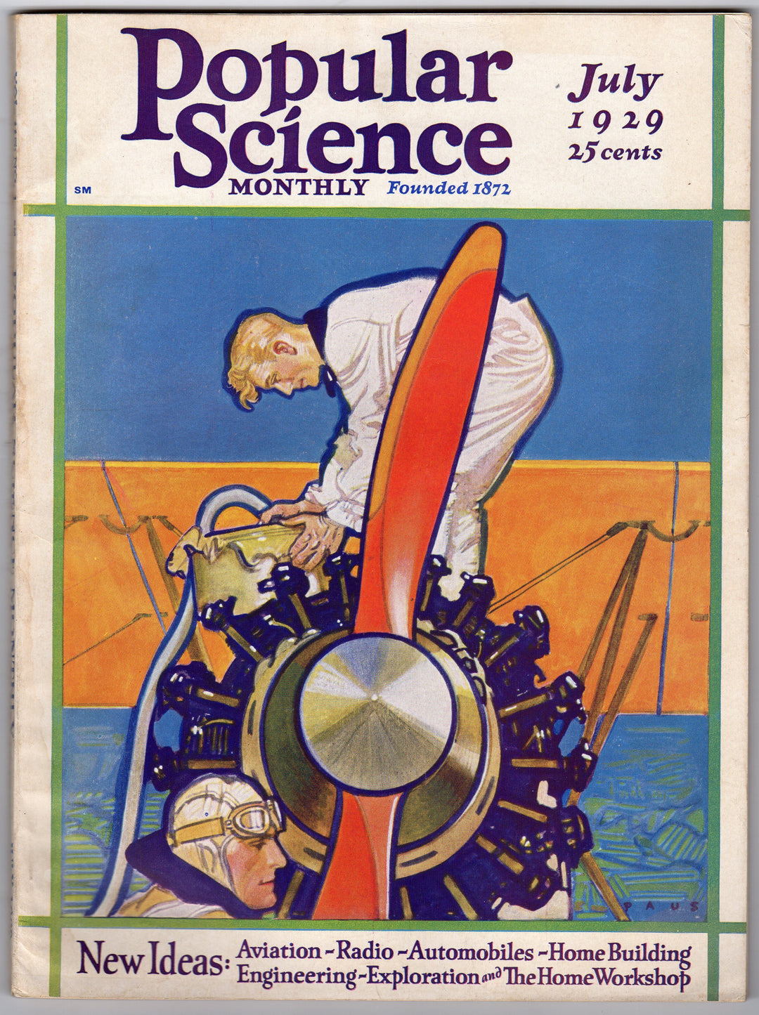 Charles Lindbergh American Aviation Graphic Illustrated Popular Science Magazine 1929