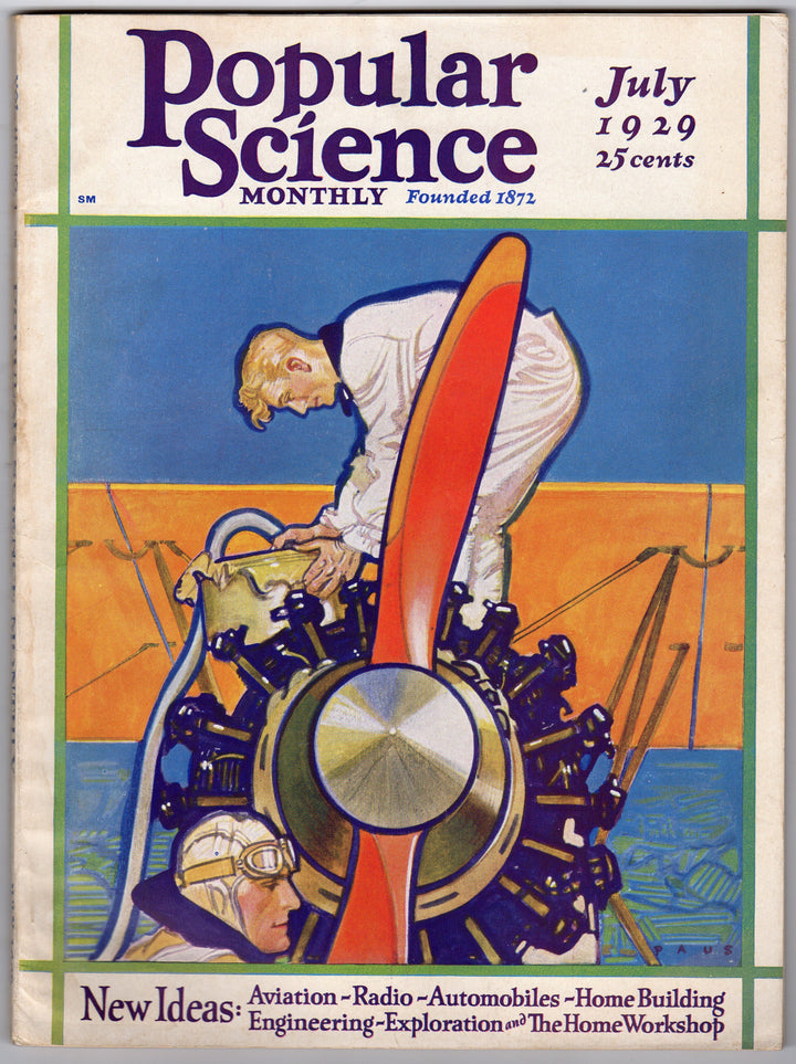 Charles Lindbergh American Aviation Graphic Illustrated Popular Science Magazine 1929