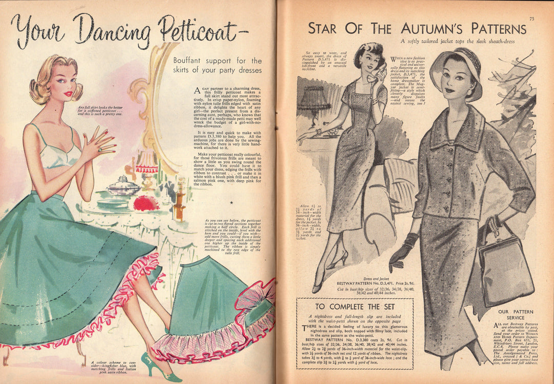 Woman and Home Vintage 1950s Ladies Fashions & Advertising Magazine